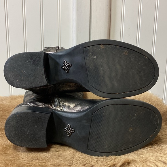 Simply Vera Metallic Biker Moto Boots 8 Punk Goth - Picture 9 of 10